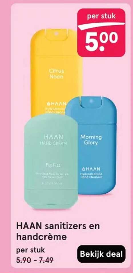 HAAN sanitizers en handcrème