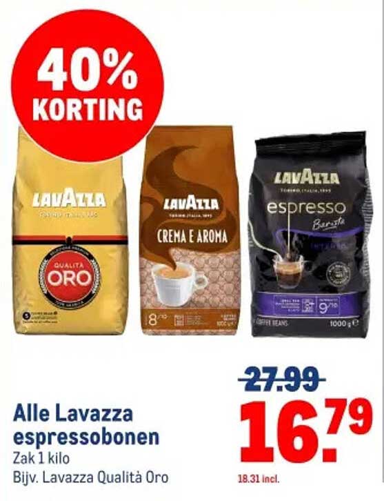 Alle Lavazza espressobonen