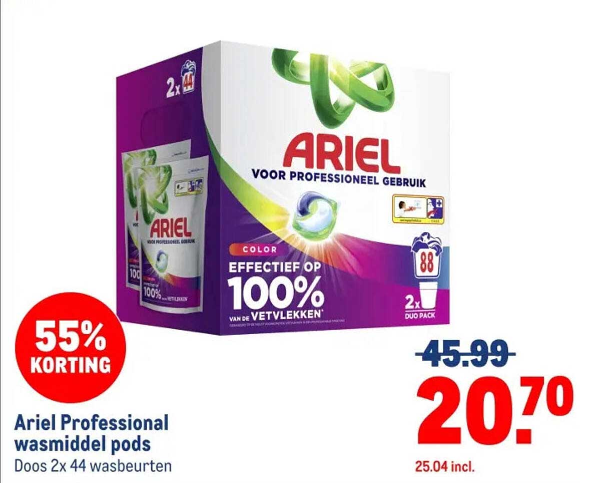 Ariel Professional wasmiddel pods Doos 2x 44 wasbeurten