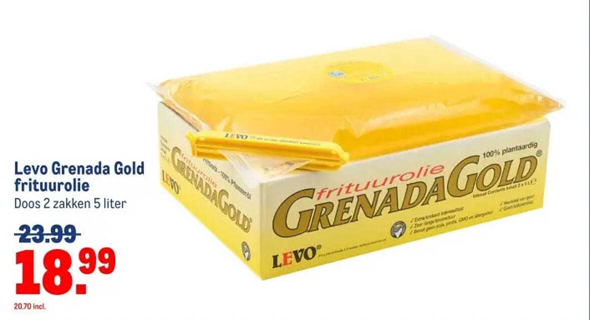 Levo Grenada Gold frituurolie Doos 2 zakken 5 liter