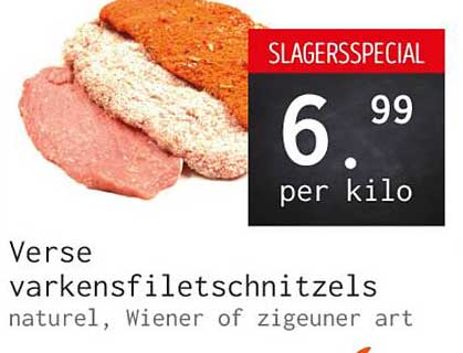 Verse varkensfiletschnitzels natuur, Wiener of zigeuner art
