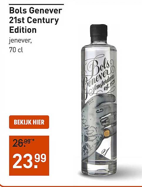 Bools Jenever Bols Genever 21St Century Edition Jenever, 70 Cl Aanbieding bij Gall ...