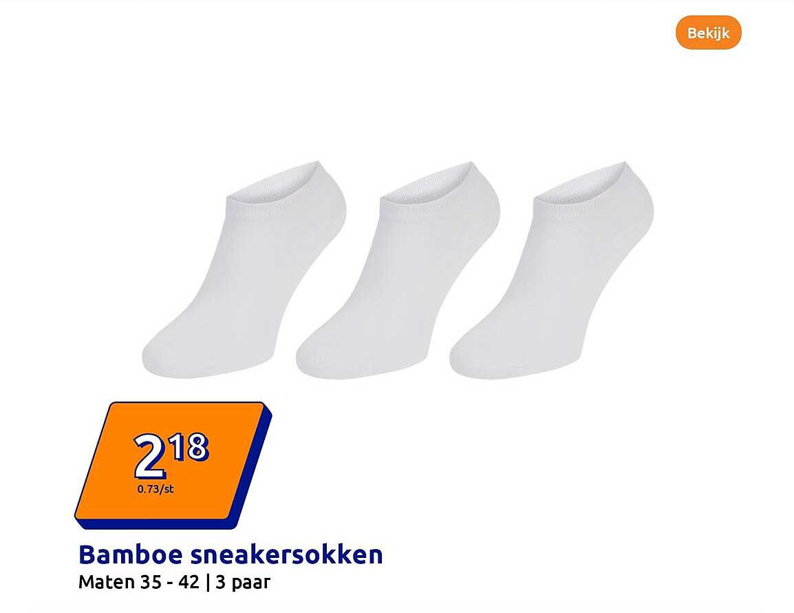 Bamboe sneakersokken Maten 35 - 42 | 3 paar