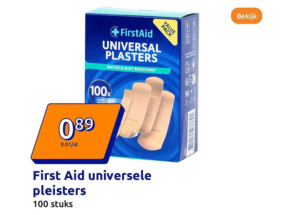 First Aid universele pleisters 100 stuks