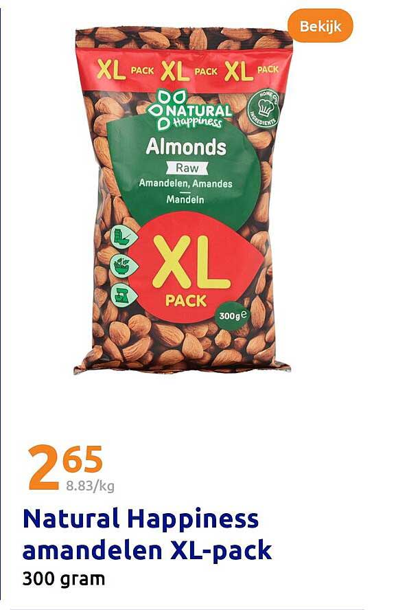 Natural Happiness amandelen XL-pack