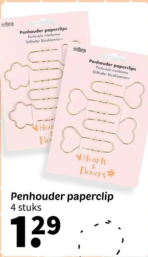Penhouder paperclip 4 stuks