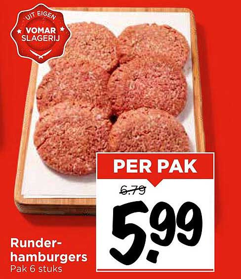 Runderhamburgers Pak 6 stuks