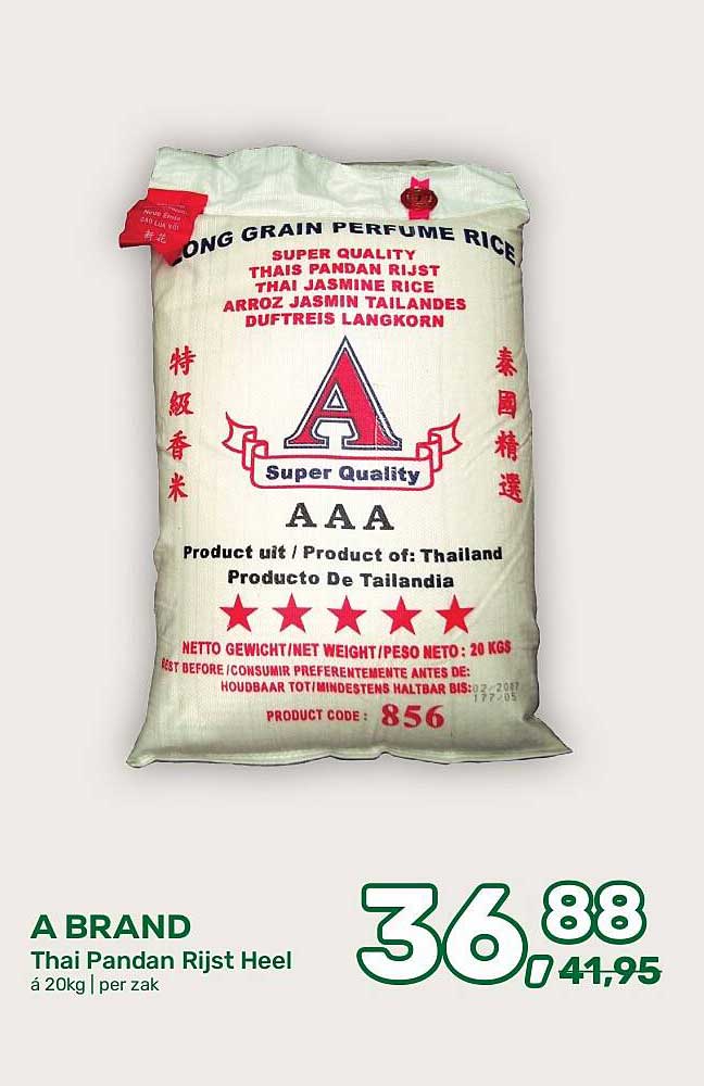 A BRAND Thai Pandan Rijst Heel á 20kg | per zak