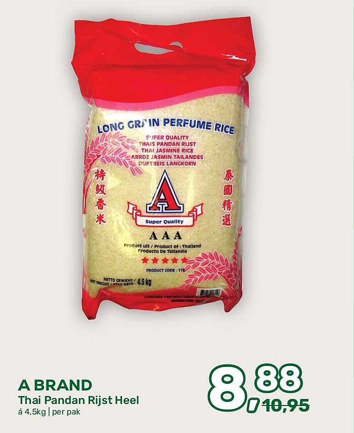A BRAND Thai Pandan Rijst Heel á 4,5kg | per pak