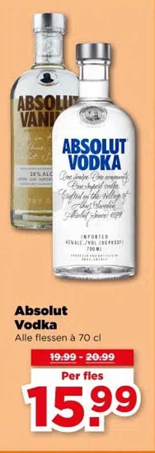 Absolut Vodka Alle flessen à 70 cl