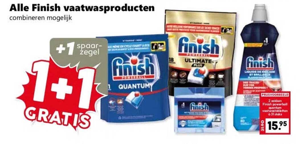 Alle Finish vaatwasproducten combineren mogelijk 1+1 GRATIS