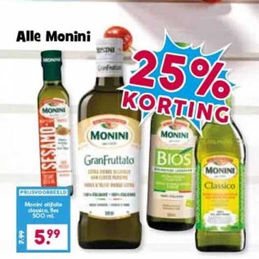 Alle Monini 25% KORTING