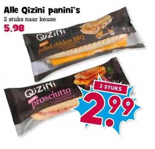 Alle Qizini panini's 2 stuks naar keuze