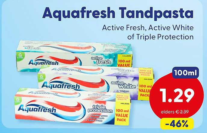 Aquafresh Tandpasta Active Fresh, Active White of Triple Protection