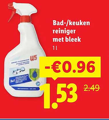 Bad-/keuken reiniger met bleek 1 l