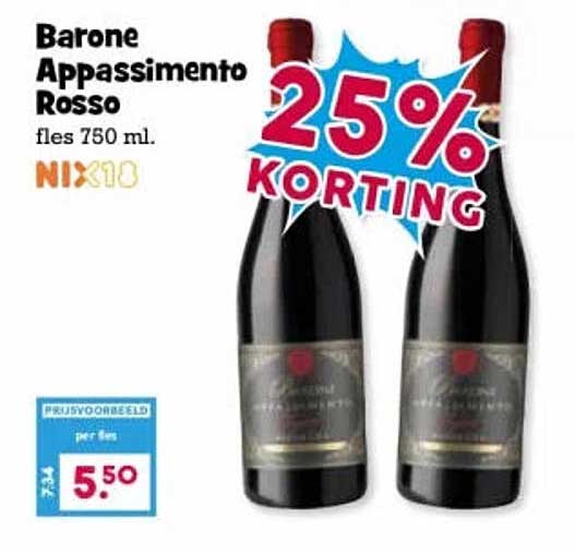 Barone Appassimento Rosso fles 750 ml. 25% KORTING