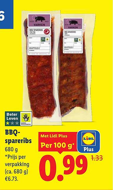 BBQ-spareribs 680 g