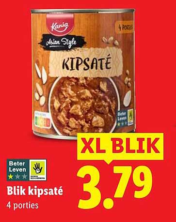 Blik kipsaté XL blik 4 porties