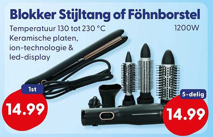 Blokker Stijltang of Föhnborstel 1200W