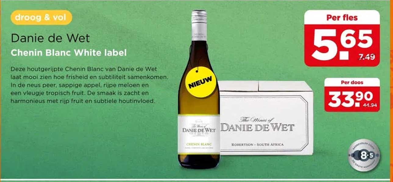 Danie de Wet Chenin Blanc White label