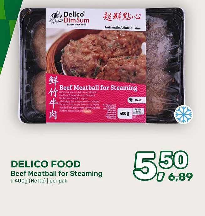 DELICO FOOD Beef Meatball for Steaming