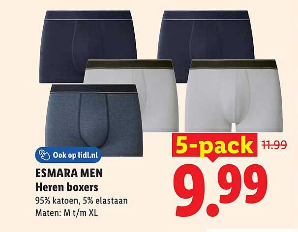ESMARA MEN Heren boxers 5-pack