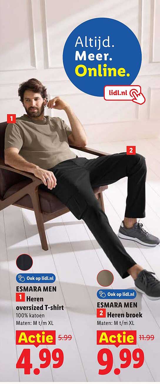 ESMARA MEN Heren oversized T-shirt