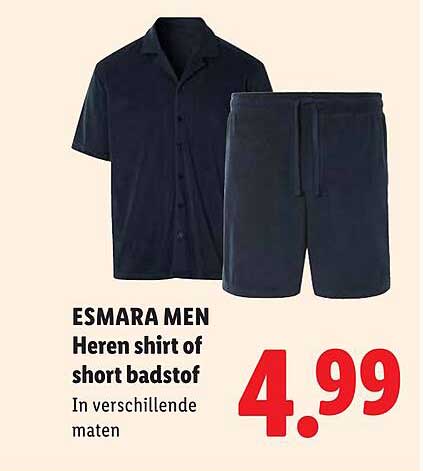 ESMARA MEN Heren shirt of short badstof