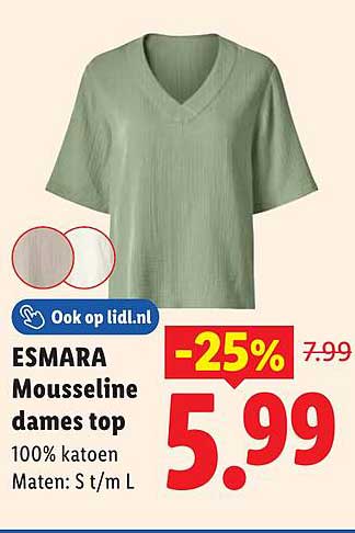 ESMARA Mousseline dames top -25%