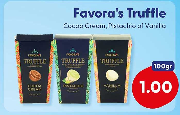 Favora's Truffle Cocoa Cream, Pistachio of Vanilla