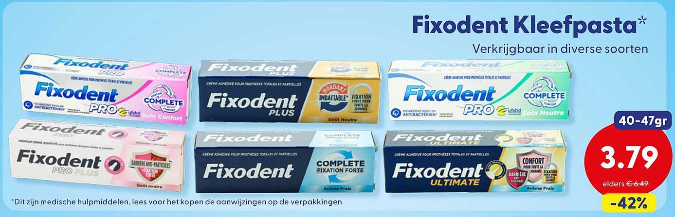 Fixodent Kleefpasta*