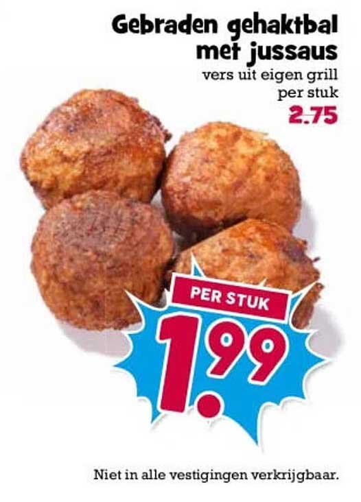 Gebraden gehaktbal met jussaus vers uit eigen grill per stuk