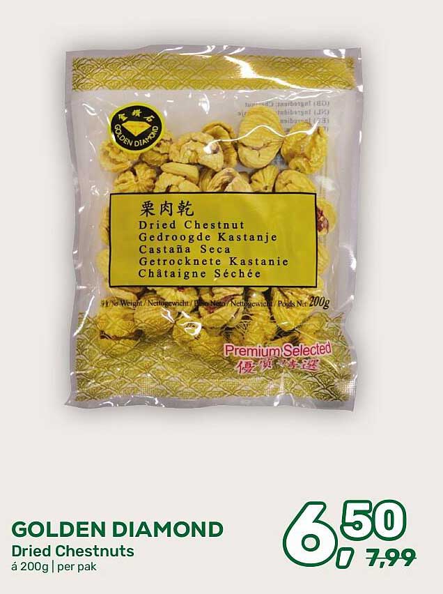 GOLDEN DIAMOND Dried Chestnuts á 200g | per pak