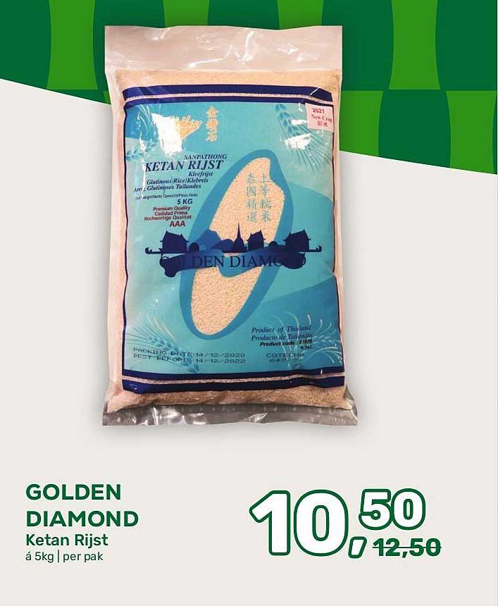 GOLDEN DIAMOND Ketan Rijst á 5kg | per pak