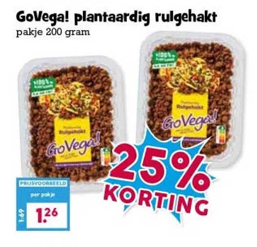 GoVega! plantaardig rulgehakt pakje 200 gram 25% KORTING