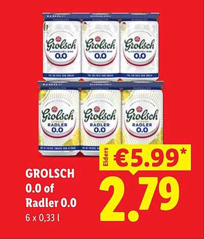 Grolsch 0.0 of Radler 0.0