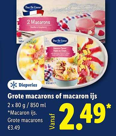 Grote macarons of macaron ijs