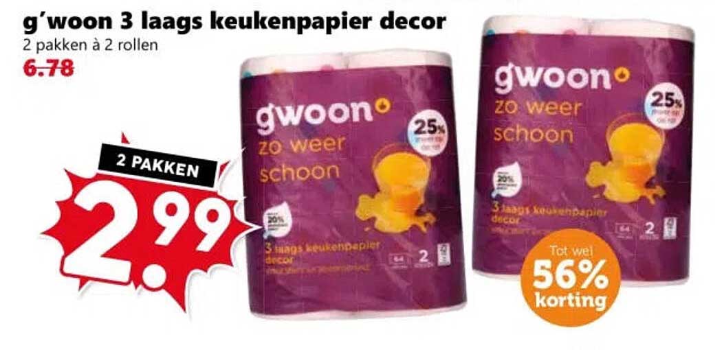 g'woon 3 laags keukenpapier decor