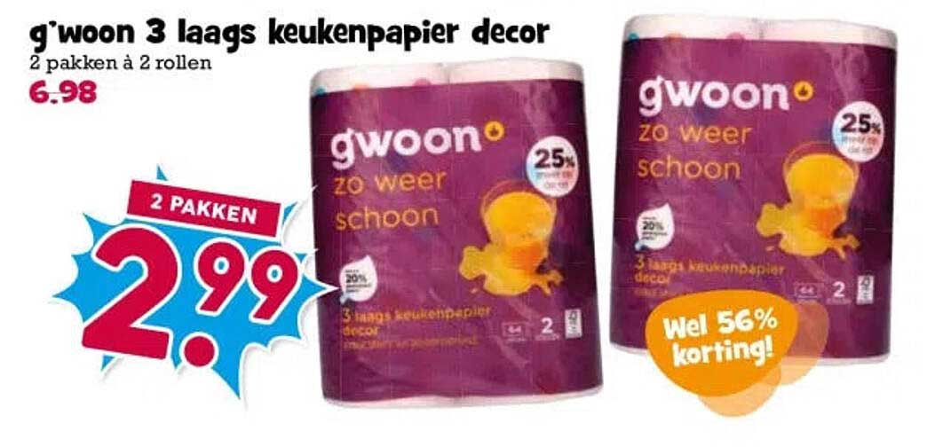g'woon 3 laags keukenpapier decor