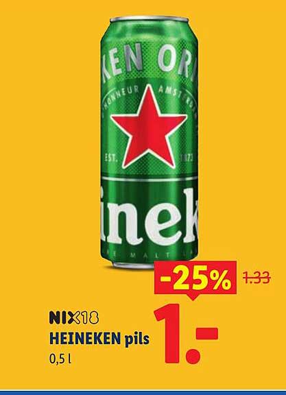 HEINEKEN pils 0,5 l -25%