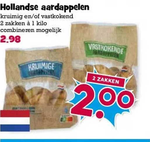 Hollandse aardappelen kruimig en/of vastkokend 2 zakken à 1 kilo combineren mogelijk