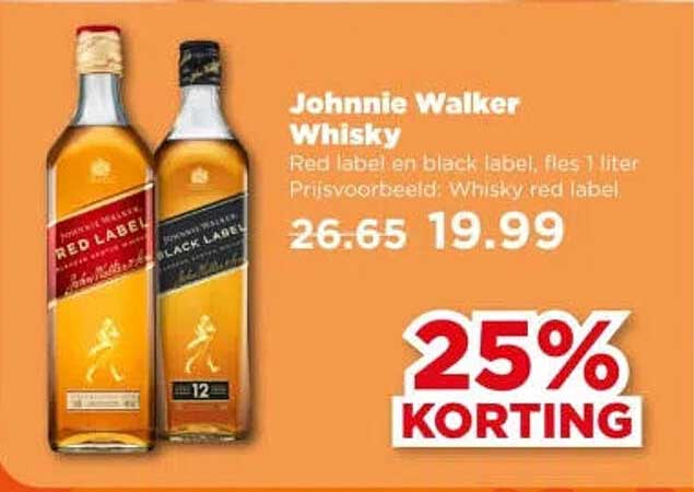 Johnnie Walker Whisky 25% KORTING