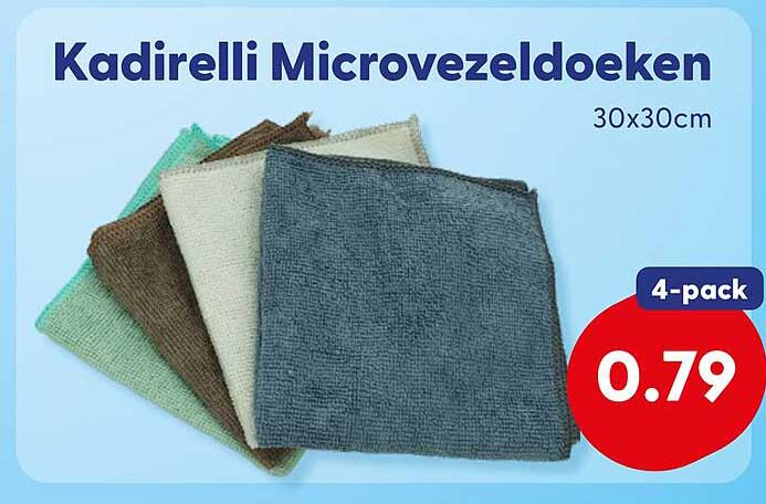 Kadirelli Microvezeldoeken 30x30cm 4-pack