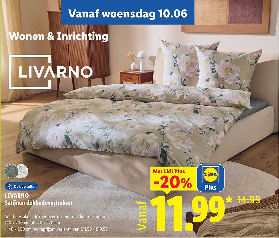 LIVARNO Satijnen dekbedovertrekset Met Lidl Plus -20%