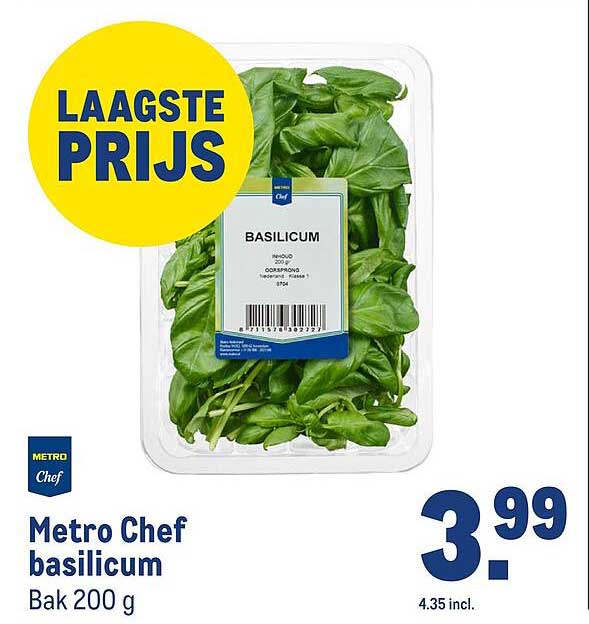 Metro Chef basilicum Bak 200 g