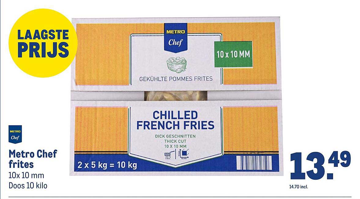 Metro Chef frites 10x 10 mm Doos 10 kilo