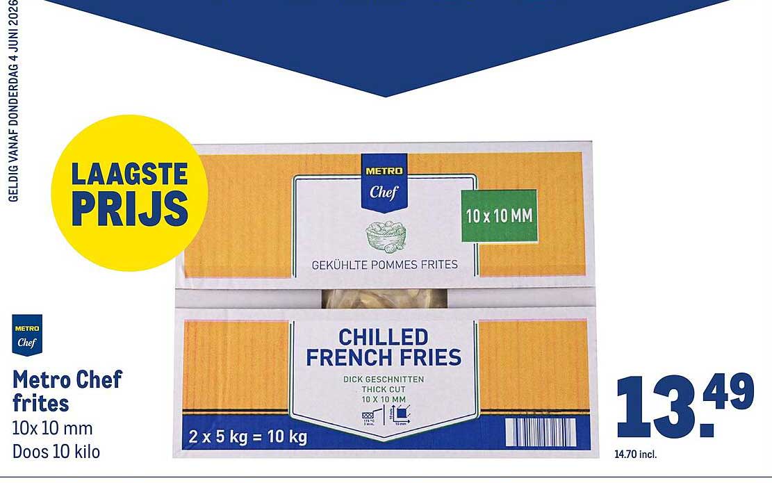 Metro Chef frites 10x 10 mm Doos 10 kilo