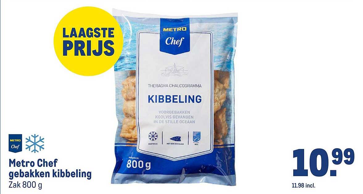 Metro Chef gebakken kibbeling Zak 800 g