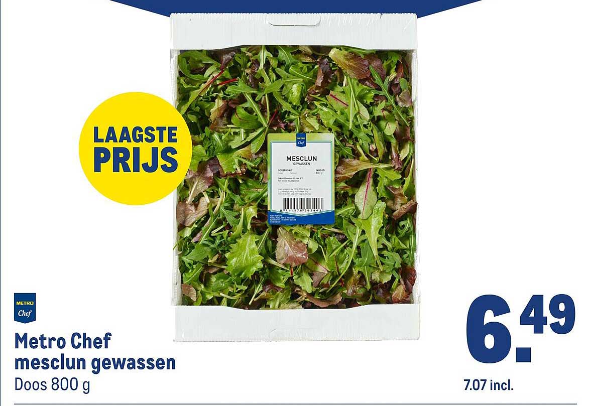 Metro Chef mesclun gewassen Doos 800 g