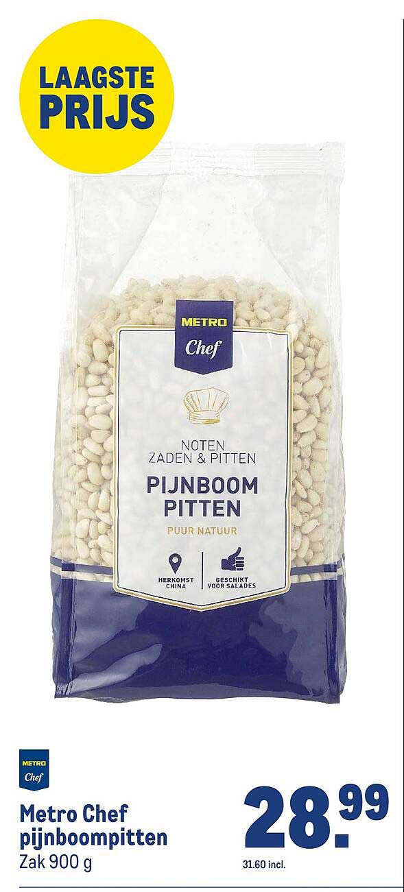 Metro Chef pijnboompitten Zak 900 g